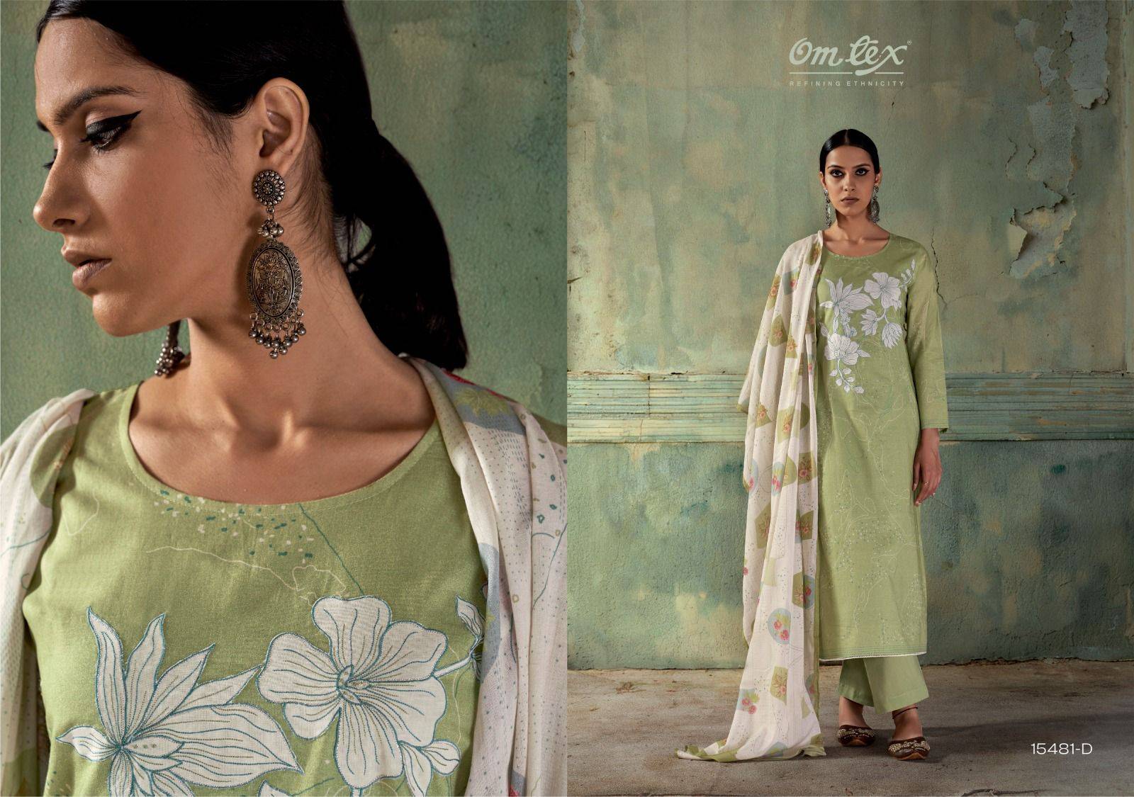 SAINA By OMTEX 15481a TO 15481d series Beautiful Festive Suits Stylish Colorful Fancy Casual Wear PREMIUM LAWN COTTON PRINTED Dresses At Wholesale Price